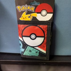 New Boys Pokemon Tri-Fold Velcro Wallet